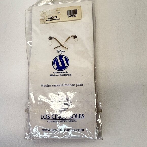 Guatemalan Worry Doll Earrings New Handmade Mexico Los Cinco‎ Soles - Picture 4 of 8